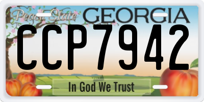 GA license plate CCP7942