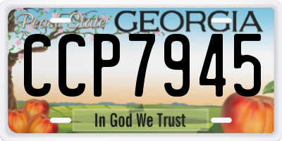 GA license plate CCP7945