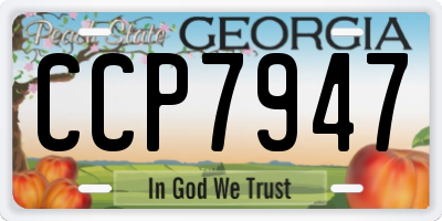 GA license plate CCP7947