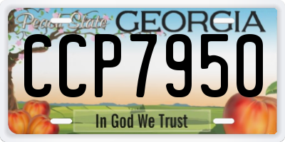 GA license plate CCP7950