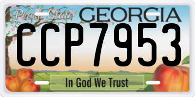 GA license plate CCP7953