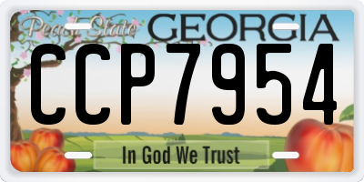 GA license plate CCP7954
