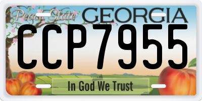 GA license plate CCP7955