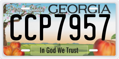 GA license plate CCP7957