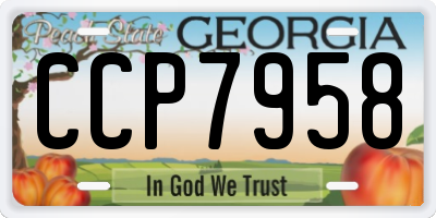 GA license plate CCP7958