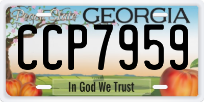 GA license plate CCP7959
