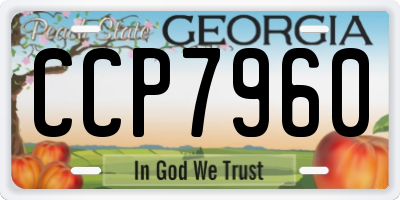 GA license plate CCP7960