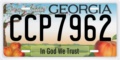 GA license plate CCP7962