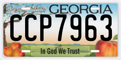 GA license plate CCP7963