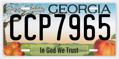 GA license plate CCP7965