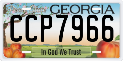 GA license plate CCP7966