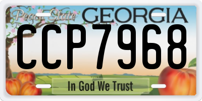 GA license plate CCP7968