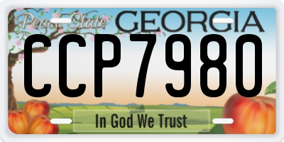 GA license plate CCP7980