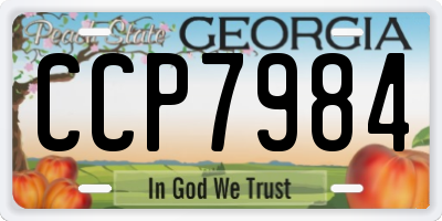 GA license plate CCP7984