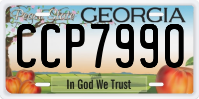 GA license plate CCP7990