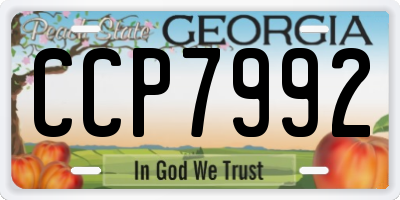 GA license plate CCP7992