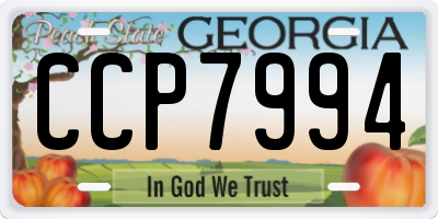 GA license plate CCP7994