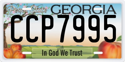 GA license plate CCP7995