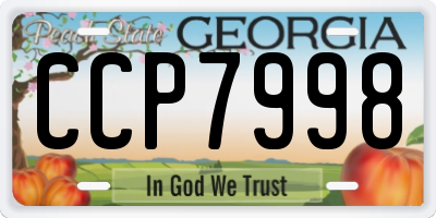 GA license plate CCP7998