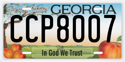 GA license plate CCP8007