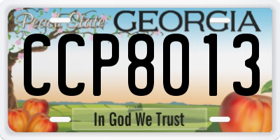 GA license plate CCP8013