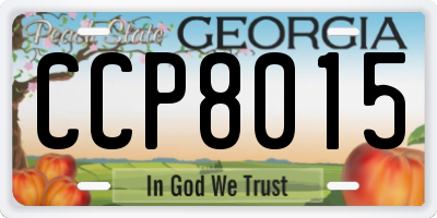GA license plate CCP8015