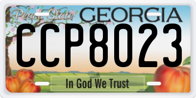 GA license plate CCP8023