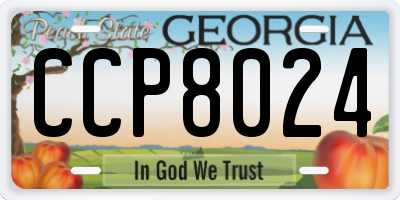 GA license plate CCP8024