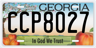 GA license plate CCP8027