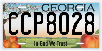 GA license plate CCP8028