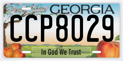 GA license plate CCP8029