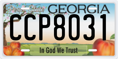 GA license plate CCP8031