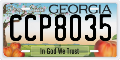 GA license plate CCP8035