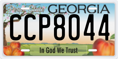 GA license plate CCP8044