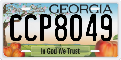 GA license plate CCP8049