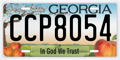 GA license plate CCP8054