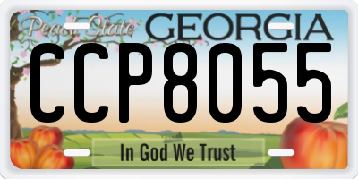 GA license plate CCP8055