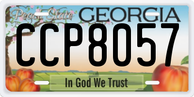 GA license plate CCP8057