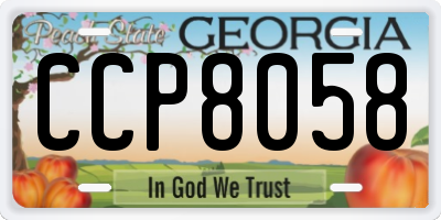 GA license plate CCP8058