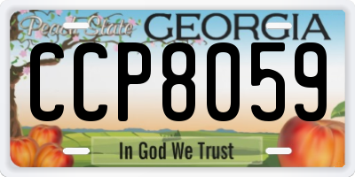 GA license plate CCP8059