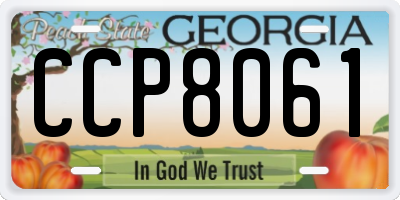 GA license plate CCP8061