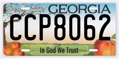 GA license plate CCP8062