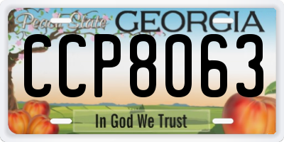 GA license plate CCP8063