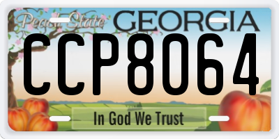 GA license plate CCP8064