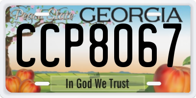 GA license plate CCP8067