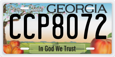 GA license plate CCP8072