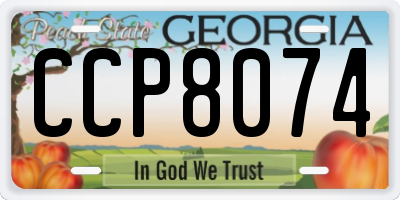 GA license plate CCP8074