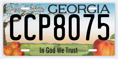 GA license plate CCP8075