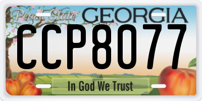 GA license plate CCP8077