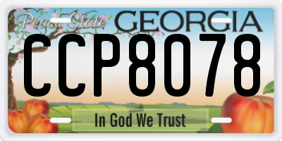 GA license plate CCP8078
